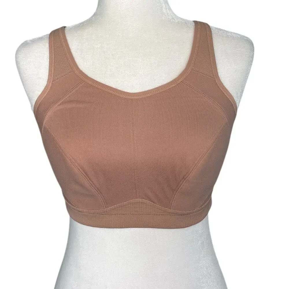 SYROKAN High Support Full Coverage High Neck Sports Bra Buff Size 36C NEW A312